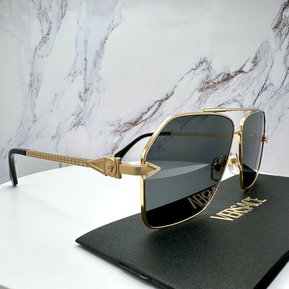 NEW VERSACE Gold Metal Sunglasses - Picture 16 of 16
